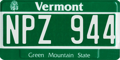 VT license plate NPZ944