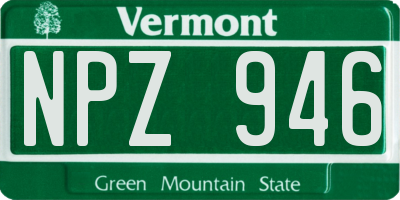 VT license plate NPZ946