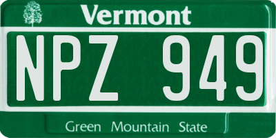 VT license plate NPZ949