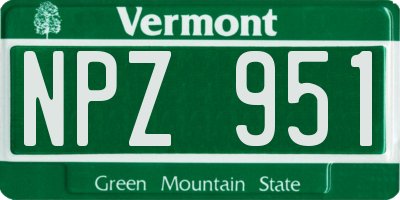 VT license plate NPZ951