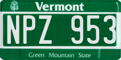 VT license plate NPZ953