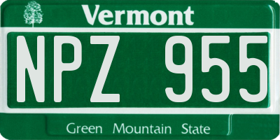 VT license plate NPZ955