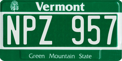 VT license plate NPZ957