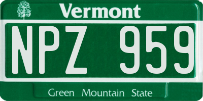 VT license plate NPZ959