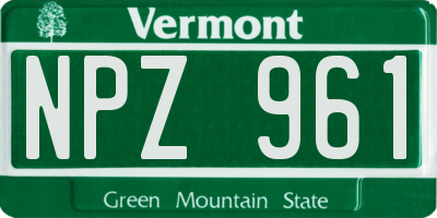 VT license plate NPZ961