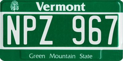 VT license plate NPZ967