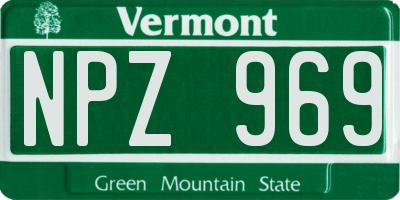 VT license plate NPZ969
