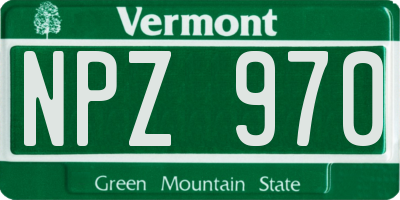 VT license plate NPZ970