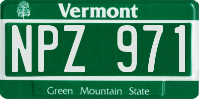 VT license plate NPZ971