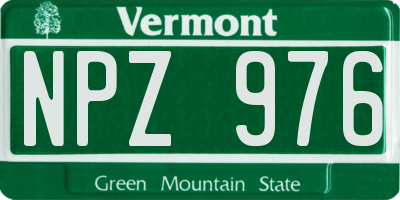 VT license plate NPZ976