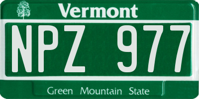VT license plate NPZ977