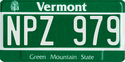 VT license plate NPZ979