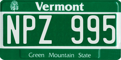 VT license plate NPZ995