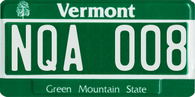 VT license plate NQA008