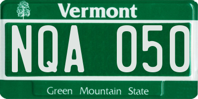 VT license plate NQA050