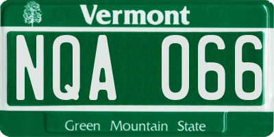 VT license plate NQA066