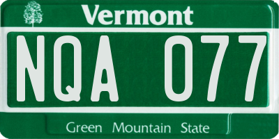 VT license plate NQA077