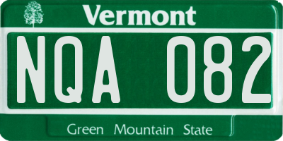 VT license plate NQA082