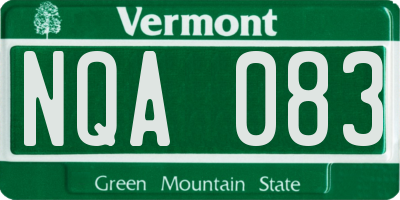 VT license plate NQA083