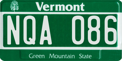 VT license plate NQA086