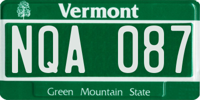 VT license plate NQA087