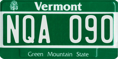VT license plate NQA090