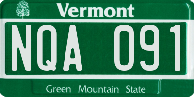 VT license plate NQA091