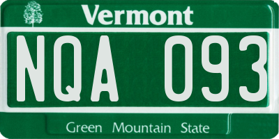VT license plate NQA093