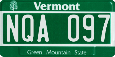 VT license plate NQA097