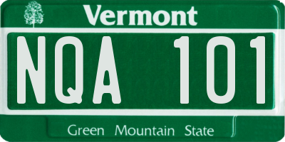 VT license plate NQA101
