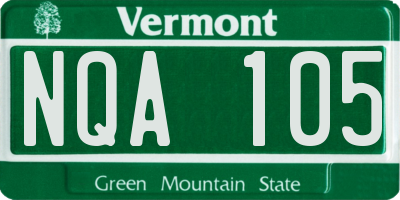 VT license plate NQA105