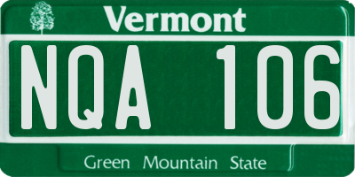 VT license plate NQA106