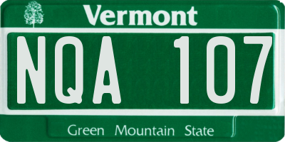 VT license plate NQA107