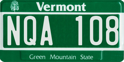 VT license plate NQA108