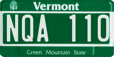 VT license plate NQA110
