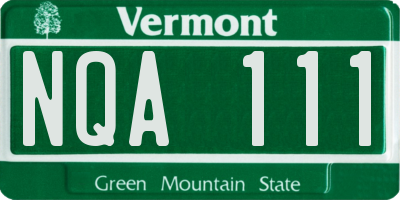 VT license plate NQA111