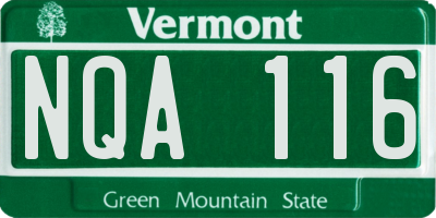 VT license plate NQA116