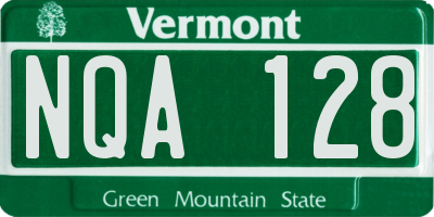 VT license plate NQA128
