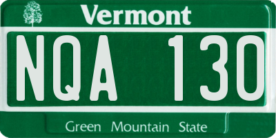 VT license plate NQA130