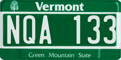VT license plate NQA133