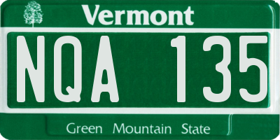 VT license plate NQA135