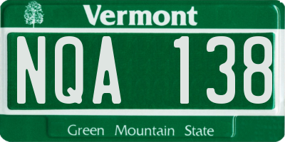 VT license plate NQA138