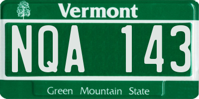 VT license plate NQA143