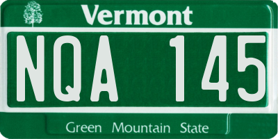 VT license plate NQA145