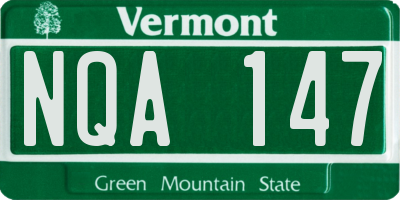 VT license plate NQA147