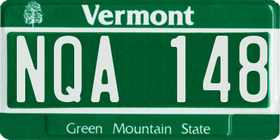 VT license plate NQA148