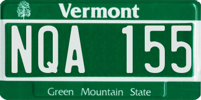 VT license plate NQA155