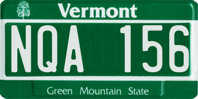 VT license plate NQA156