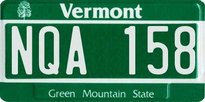 VT license plate NQA158