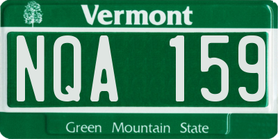 VT license plate NQA159